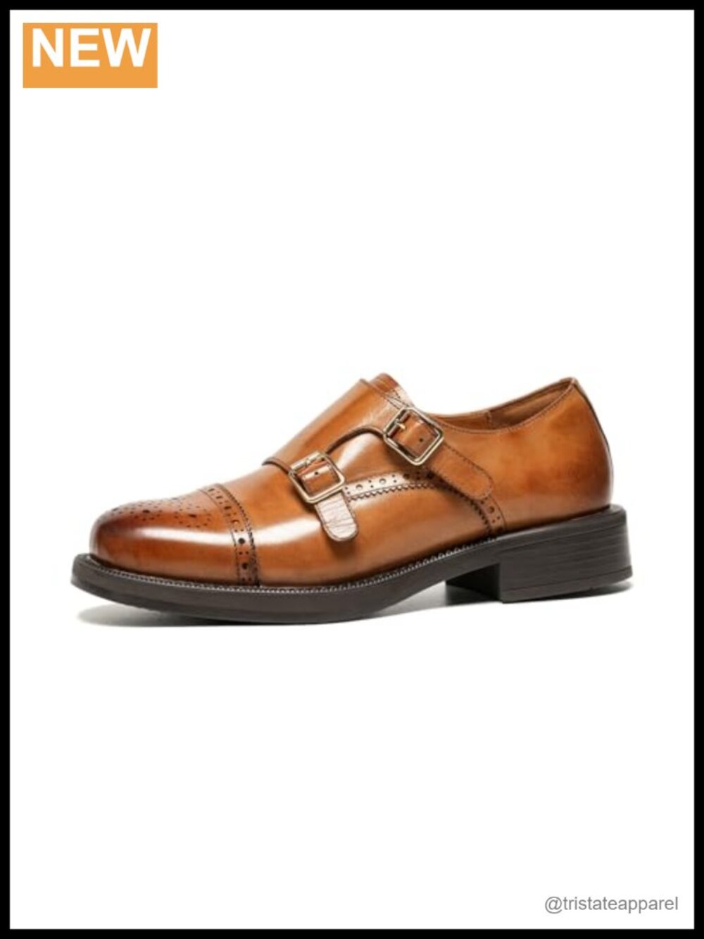 Genuine Calf Leather Monk Strap Loafers Cap Toe Business Casual Shoes